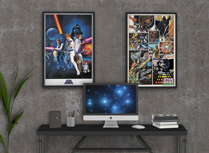 Star Wars A New Hope and Retro Comic Posters