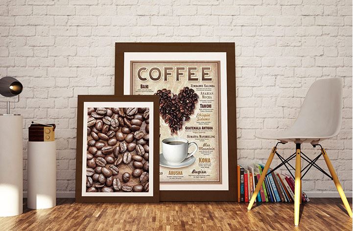 Grains de café en poster