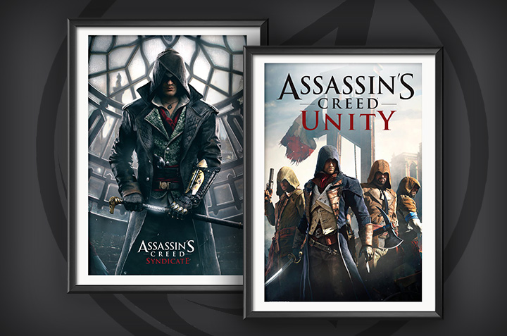 Plakaty Assassin's Creed, każdy za 17,90 zł.